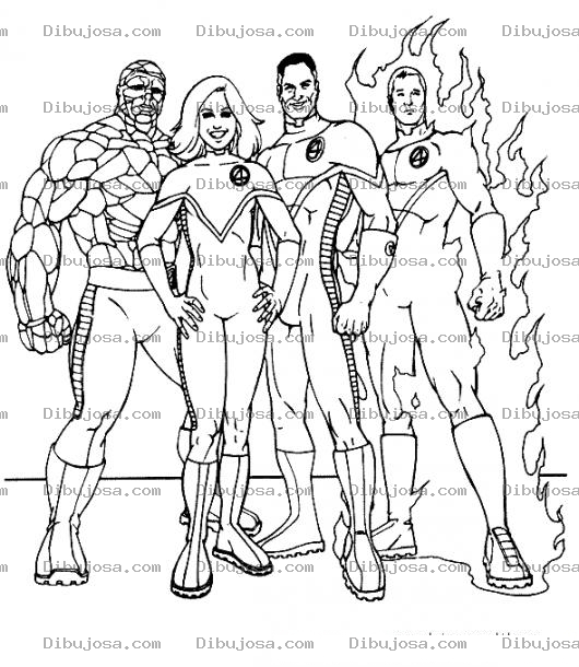 Dibujo para colorear 4fantasticos Dibujo De Los 4 Fantasticos Para Pintar Y Colorear A Los Cuatrofantasticos Cuatro Fantasticos