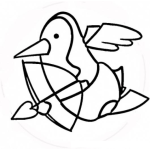 Dibujo para colorear Dibujo De Pinguino Cupido Para Pintar Y Colorear