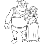Dibujo para colorear Dibujo De Shrek Y Fiona Para Pintar Y Colorear