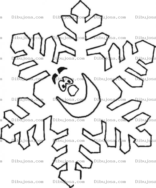 Dibujo para colorear Dibujo De Copo De Nieve Feliz Para Pintar Y Colorear