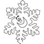Dibujo para colorear Dibujo De Copo De Nieve Feliz Para Pintar Y Colorear
