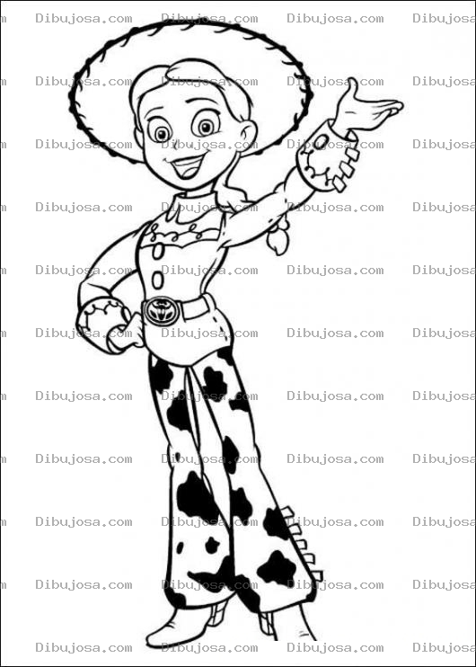 Dibujo para colorear Pintar a la vaquerita de toystory