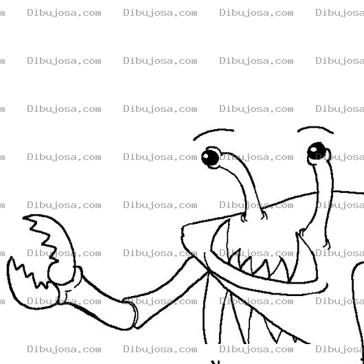 Dibujo para colorear Dibujo De Cangrejo Con Tenaza Para Pintar Y Colorear Cangrejo Tenazudo