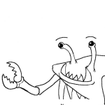 Dibujo para colorear Dibujo De Cangrejo Con Tenaza Para Pintar Y Colorear Cangrejo Tenazudo