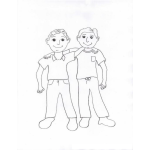 Dibujo para colorear Mejores Amigos Dibujo De Dos Buenos Amigos Como Hermanos Para Pintar Y Colorear