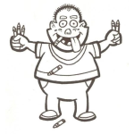 Dibujo para colorear Dibujo De Nino Loco Con Crayones Para Pintar Y Colorear Ninoloco