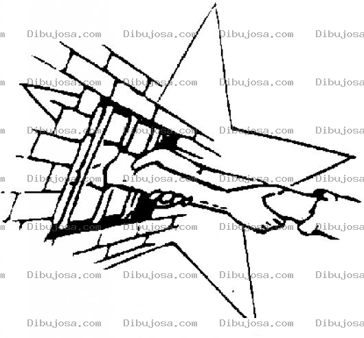Dibujo para colorear Amigo Preso Dibujo De Saludo A Un Prisionero En Medio De Los Barrotes De Una Carcel Para Pintar Y Colorear Apreton De Manos En Una Prision
