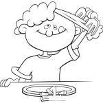 Dibujo para colorear Dibujo De Nino Peinandose El Pelo Con Un Peine Para Pintar Y Colorear