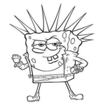 Dibujo para colorear Dibujo De Bob Esponja Punk Para Pintar Y Colorear