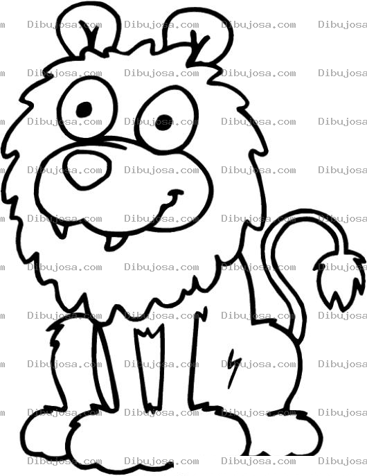 Dibujo para colorear Leontonto Dibujo De Leon Con Cara De Tonto Para Pintar Y Colorear Leon Baboso