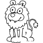 Dibujo para colorear Leontonto Dibujo De Leon Con Cara De Tonto Para Pintar Y Colorear Leon Baboso