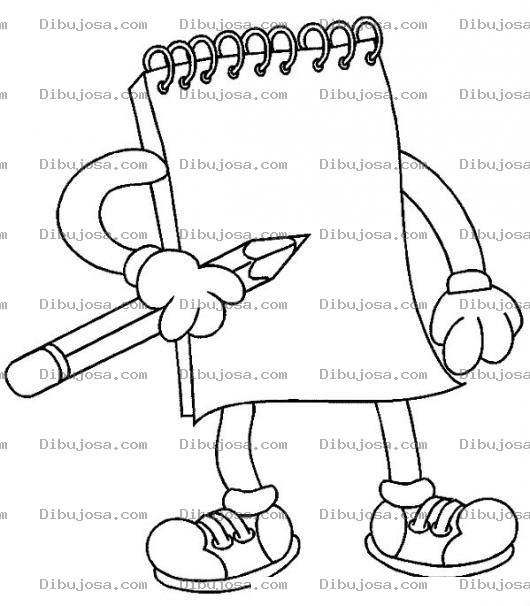 Dibujo para colorear Dibujo De Cuaderno De Notas Con Lapiz Para Pintar Y Colorear Block De Notas Con Manos Y Piernas