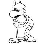 Dibujo para colorear Barrendero Bravo Dibujo De Hombre Barriendo El Piso Bien Enojado Para Pintar Y Colorear