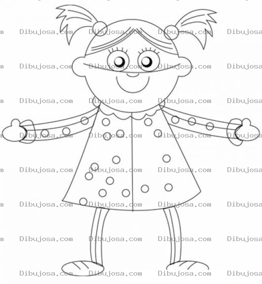 Dibujo para colorear Vestido De Motitas Dibujo Para Pintar Y Colorear Nina Con Vestidito De Rueditas Y Chibolitas