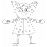 Dibujo para colorear Vestido De Motitas Dibujo Para Pintar Y Colorear Nina Con Vestidito De Rueditas Y Chibolitas