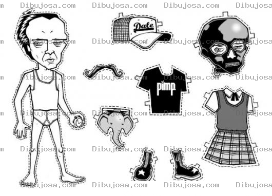 Dibujo para colorear Dibujo De Hombre Con Ropa Recortable Para Imprimir Recortar Y Colorear