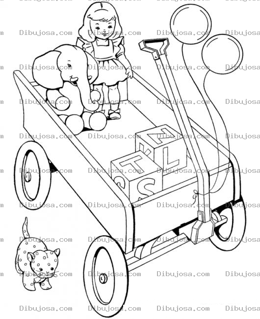Dibujo para colorear Dibujo De Carreton Con Juguetes Para Pintar Y Colorear