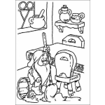 Dibujo para colorear Enanito haciendo la limpieza