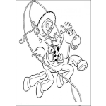 Dibujo para colorear Colorear Vaquerita de ToyStory Lazando