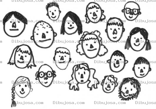 Dibujo para colorear Muchas Caras Dibujo De Varias Caritas De Personas Para Pintar Y Colorear 18 Caras Distintas