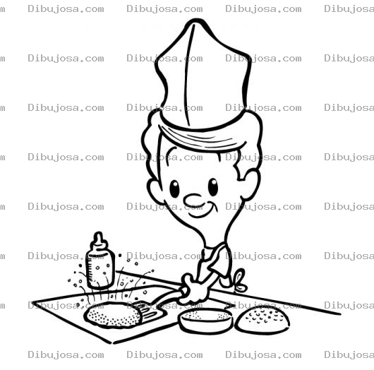 Dibujo para colorear Dibujo Para Colorear Cheff Cocinando Torta De Hamburgesa Para Hacer Un Gauchitoh