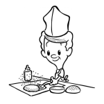 Dibujo para colorear Dibujo Para Colorear Cheff Cocinando Torta De Hamburgesa Para Hacer Un Gauchitoh
