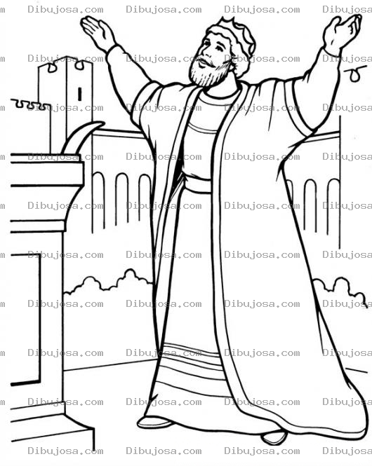 Dibujo para colorear Dibujo Del Rey Salomon Adorandoa DIOS Para Pintar Y Colorear