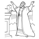 Dibujo para colorear Dibujo Del Rey Salomon Adorandoa DIOS Para Pintar Y Colorear