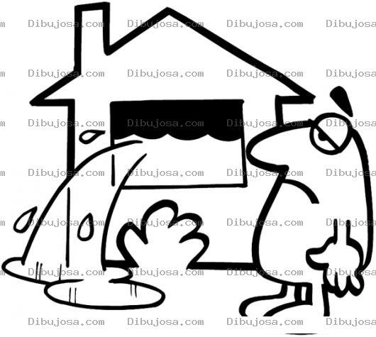 Dibujo para colorear Seguro Contra Inundaciones Dibujo De Casa Inundada De Agua Para Pintar Y Colorear