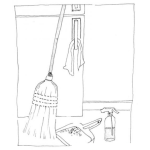 Dibujo para colorear Escoba Limpia Vidrios E Implementos De Limpieza Para Pintar Y Colorear