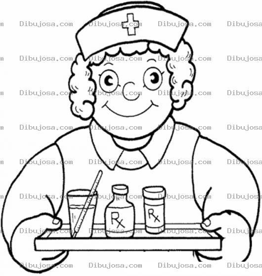 Dibujo para colorear Servicios De Enfermeria Enfermera Para Cuidar Pacientes Dibujo Para Pintar Y Colorear