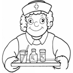 Dibujo para colorear Servicios De Enfermeria Enfermera Para Cuidar Pacientes Dibujo Para Pintar Y Colorear