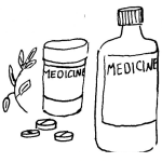 Dibujo para colorear Medicinas Y Medicamentos Naturales A Base De Plantas Medicinales Para Pintar Y Colorear
