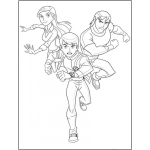 Dibujo para colorear Colorear a Ben 10 con sus amigos