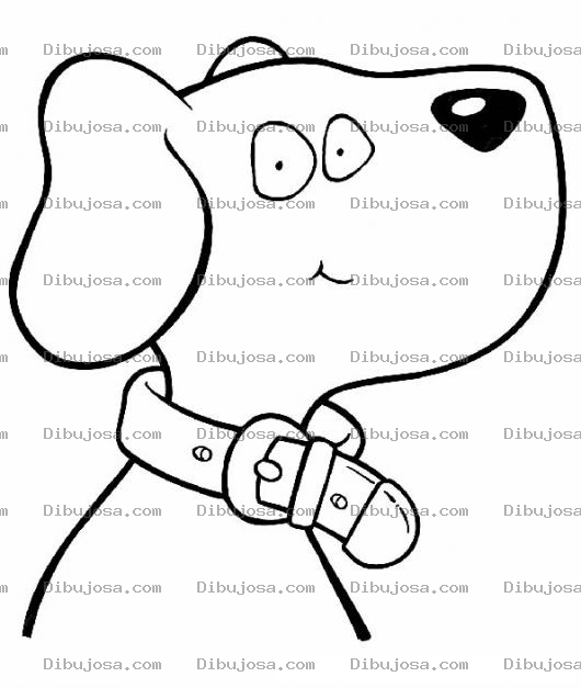 Dibujo para colorear Collares De Perro Dibujo De Perro Con Collar De Cuero Para Pintar Y Colorear