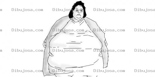 Dibujo para colorear Obesidad Femenina Dibujo De Mujer Gorda Para Pintar Y Colorear