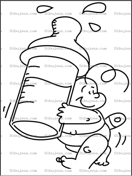 Dibujo para colorear Biberones Y Pachas Dibujo De Bebe En Panales Con Un Biberon Gigante Para Pintar Y Colorear Pachita Doctor Browns