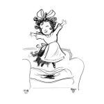 Dibujo para colorear Dibujo De Nina Saltando En El Colchon De Un Sofa Para Pintar Y Colorear Saltando En Un Sillon