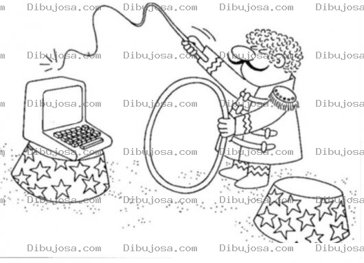 Dibujo para colorear Domador De Computadoras Dibujo De Tecnico Domando Computadoras Para Pintar Y Colorear