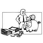 Dibujo para colorear El Que Ahorra Siempre Tiene Dijo Rafael Espada Dibujo De Hombre Ahorrador Para Pintar Y Colorear