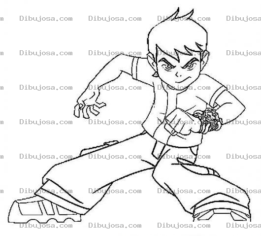 Dibujo para colorear Colorear a Ben 10 Enojado