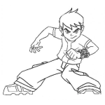 Dibujo para colorear Colorear a Ben 10 Enojado