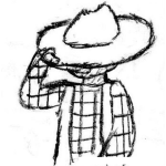 Dibujo para colorear Dibujo De Campesino Con Sombrero De Paja Y Camisa De Cuadros De Franela Para Pintar Y Colorear