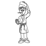 Dibujo para colorear Dibujo De Chico Enfermo Para Pintar Y Colorear Hombre Enfermo En Su Casa