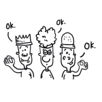 Dibujo para colorear Ok Ok Ok Dibujo De 3 Amigos Deacuerdo Diciendo Okokok Para Pintar Y Colorear