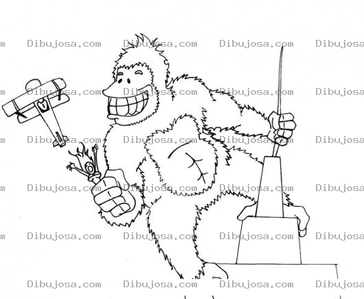 Dibujo para colorear Dibujo De King Kong Para Pintar Y Colorear A Kingkong