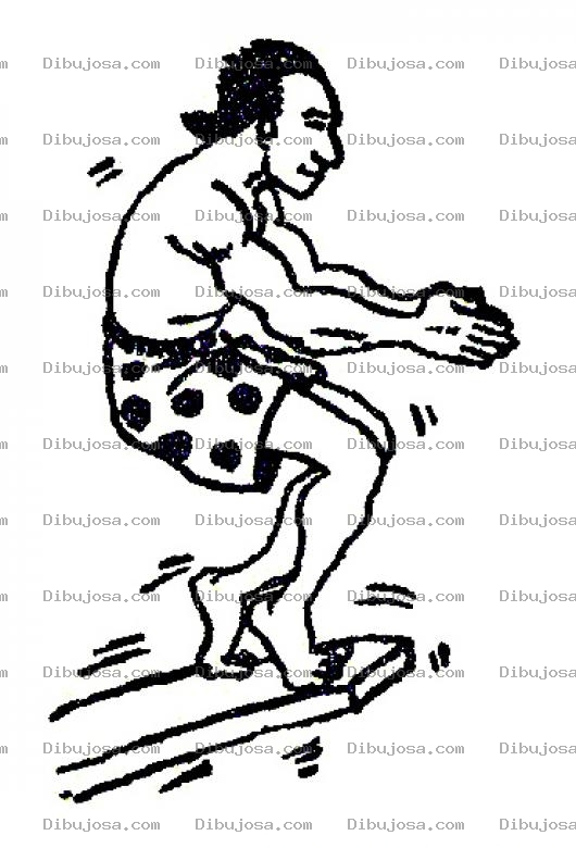 Dibujo para colorear Trampolinista Dibujo De Hombre Saltando En Trampolin Para Pintar Y Colorear