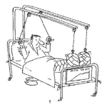 Dibujo para colorear Dibujo De Paciente Quebrado Y Enyesado En Cama De Hospital Para Pintar Y Colorear