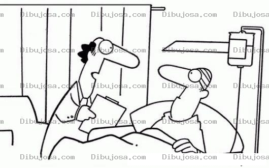 Dibujo para colorear Dibujo De Medico Y Pasiente En Hospital Para Pintar Y Colorear Paciente Hospitalizado