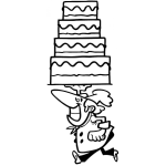 Dibujo para colorear Pasteles A Domicilio Dibujo De Pastelero Llevando A Domicilio Un Pastel Para Pintar Y Colorear